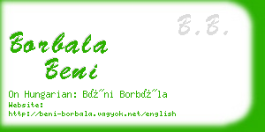 borbala beni business card